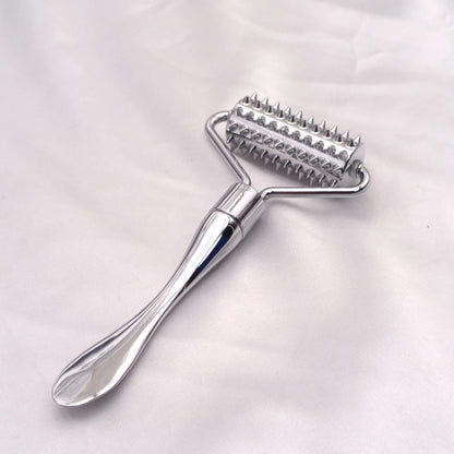 Stainless steel pointed roller spatula massage ball stone face roller massager to improve neck facial beauty skin care tool
