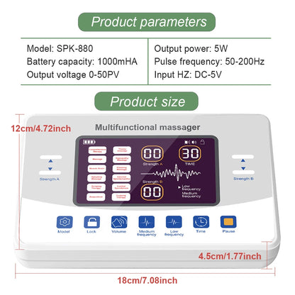 Massager Rechargeable Low Frequency Pulse Therapy Instrument Household Micro Current Dual Output Device