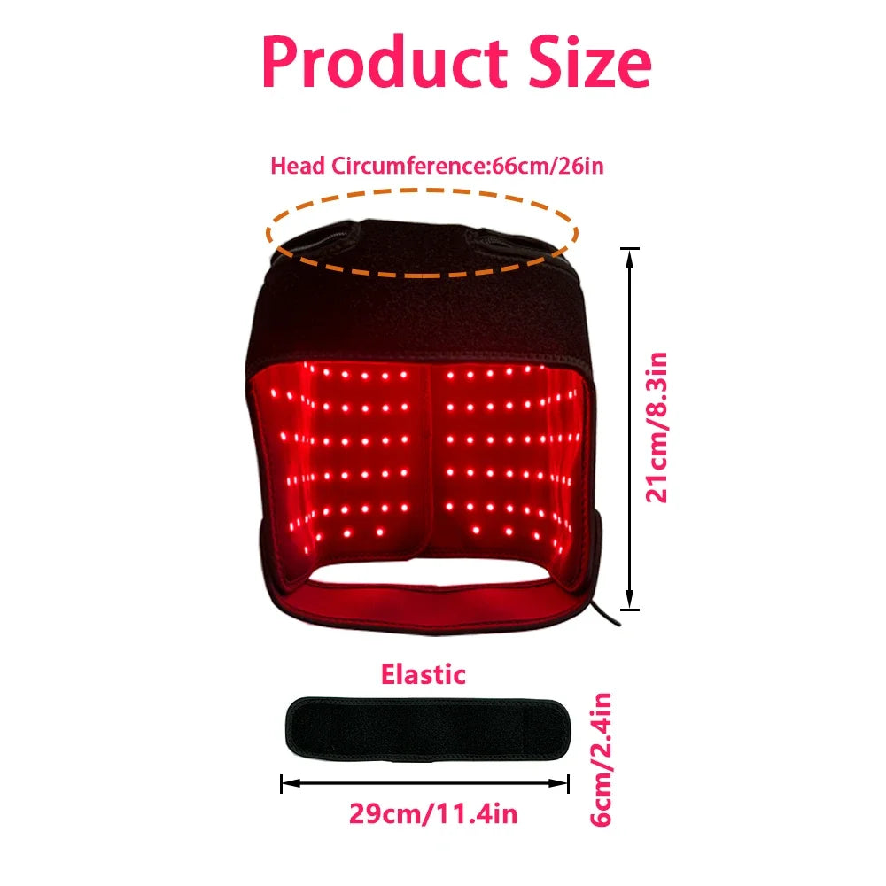 180pcs. Red Light Hair Regrowth Cap 850nm&660nm Near-infrared Light Reduces Oiliness Strengthen Hair Roots Anti-Hair Loss Hat