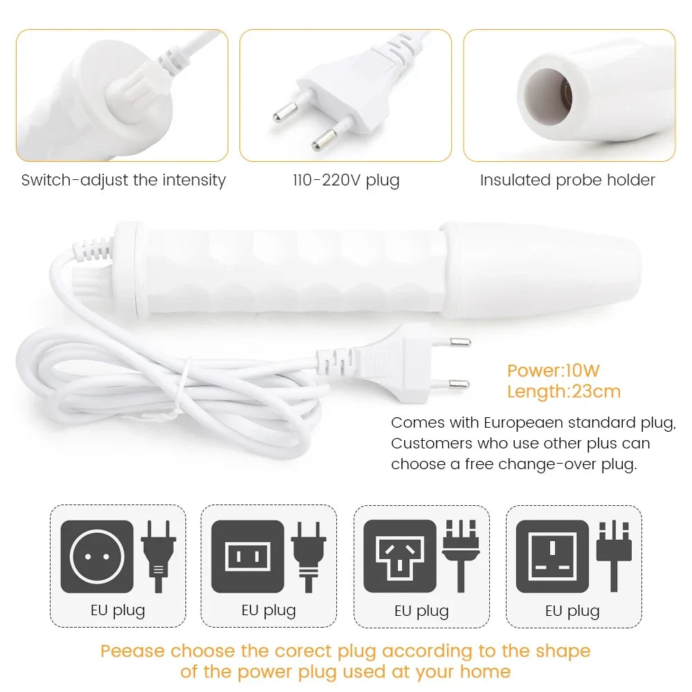 Portable 4 In 1 High Frequency Facial Therapy Wand Handheld Electric Face Skin Beauty Tools Acne Treatment Machine Neon Wand
