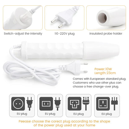 Portable 4 In 1 High Frequency Facial Therapy Wand Handheld Electric Face Skin Beauty Tools Acne Treatment Machine Neon Wand