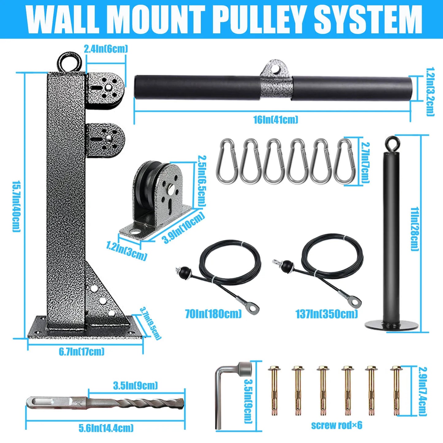 Fitness DIY Pulley Cable Machine Set Attachment Strength Trainning Home Gym Sport Workout Equipment Muscle Back Training