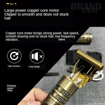 OHS Electric Hair Clipper Professional USB Cordless Clipper Professional Beard Trimmer Haircut Grooming Kit Hair Cutting Machine
