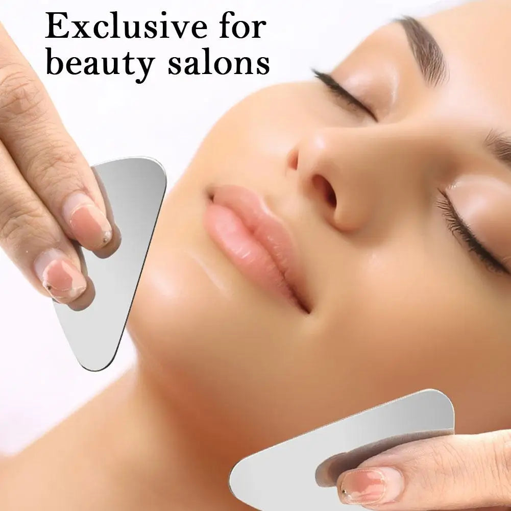 Stainless Steel Gua Sha Scraper Massager For Face Neck Body Massage Tool Facial Skin Care Board Face Massager O8O1