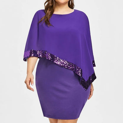 Plus Size Sequin Off-Shoulder Dress