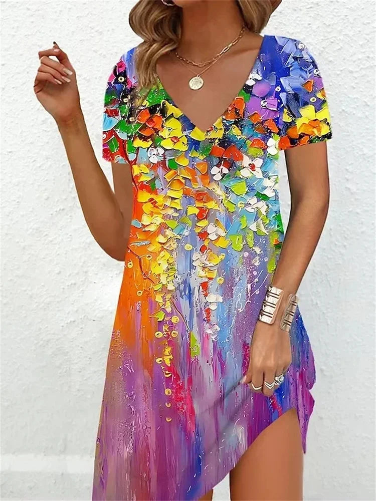 Plus-Size V-Neck Summer Dress