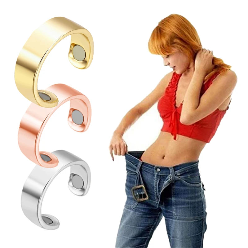 Unisex Magnetic Therapy Slimming Tail Ring Lymphatic Drainage Energy Wellness Ring Anti Snoring Device Sleep Aid Slim Jewelry