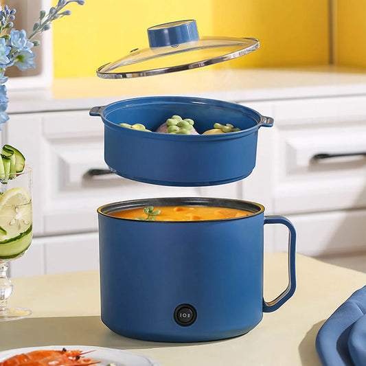 Mini Electric Cooker Multi-Function All-In-One Pot Double Layer Household Noodle Cooker Non-Stick Hot Pot Kitchen Tool 220V