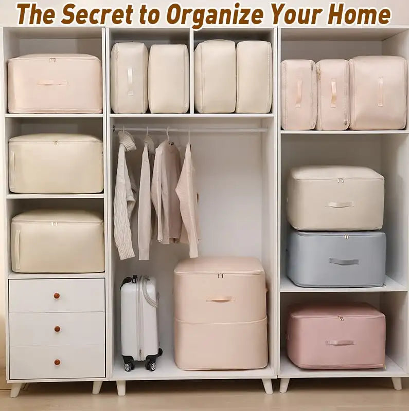 Ultra Space Saving Self Compression Organizer Compression Duvet Storage Bag Large Capacity Closet Cabinet Organizer StoragePouch