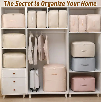 Ultra Space Saving Self Compression Organizer Compression Duvet Storage Bag Large Capacity Closet Cabinet Organizer StoragePouch