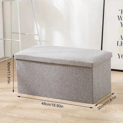 1pc Foldable Fabric Storage Stool Multifunctional Home Life Storage Box Shoe Stool Toy Storage Organizer Box Home Organization