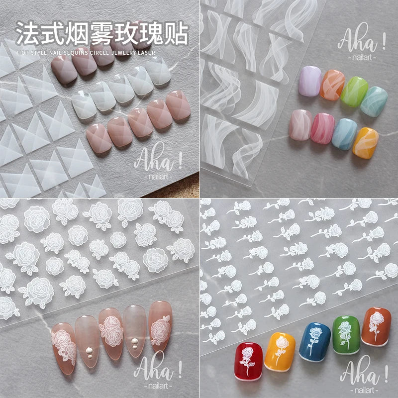 Graffiti Fun Nail Art Sticker Abstract Smiling Face Decal 3D Self-Adhesive Trend Charm  AHA022 Twisted Smiling Face Nail Sticker