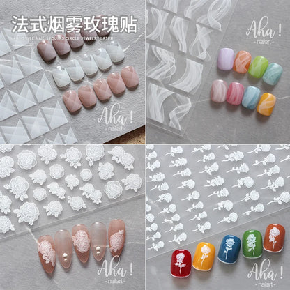 Graffiti Fun Nail Art Sticker Abstract Smiling Face Decal 3D Self-Adhesive Trend Charm  AHA022 Twisted Smiling Face Nail Sticker