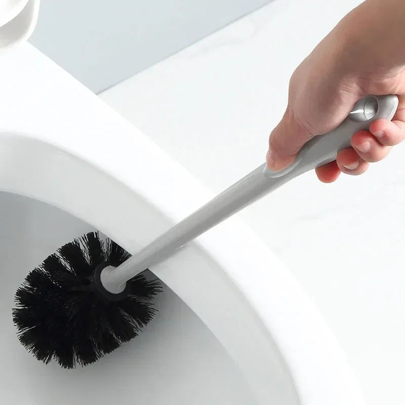 Wall-Mounted  Plastic Brush Set Clean Toilet Brush Without Dead Ends Punch-Free Base Household Bathroom Accessories