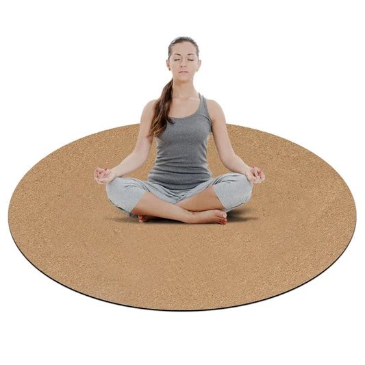 Premium Meditation 130cm 1.5mm Organic Non Toxic Natural Rubber Custom Large Round Circle Cork Yoga Mat