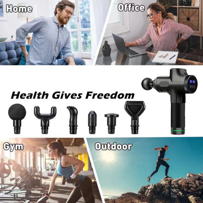Massage Gun Deep Tissue Vibration Massager Portable Handheld Electric Office  Fitness Workout Massager 30-speed LED Display