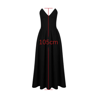 Elegant Strapless Midi Party Dress