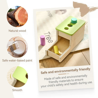 Montessori Baby Wooden Toys Macaroon Color Permanence Chasing Box Color Shape Cognition Match Educational Sensory Toy Baby Gifts