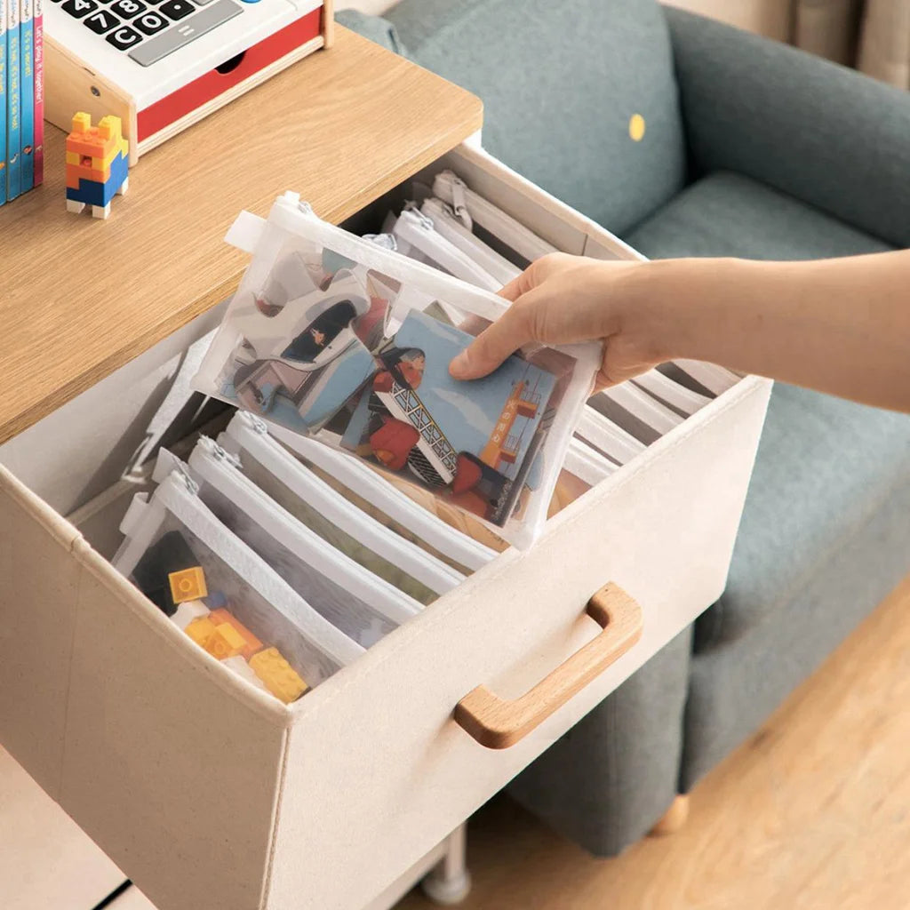 3pcs Toy storage bag building block puzzle sub-package bag children small particle zipper transparent finishing storage box 1pc