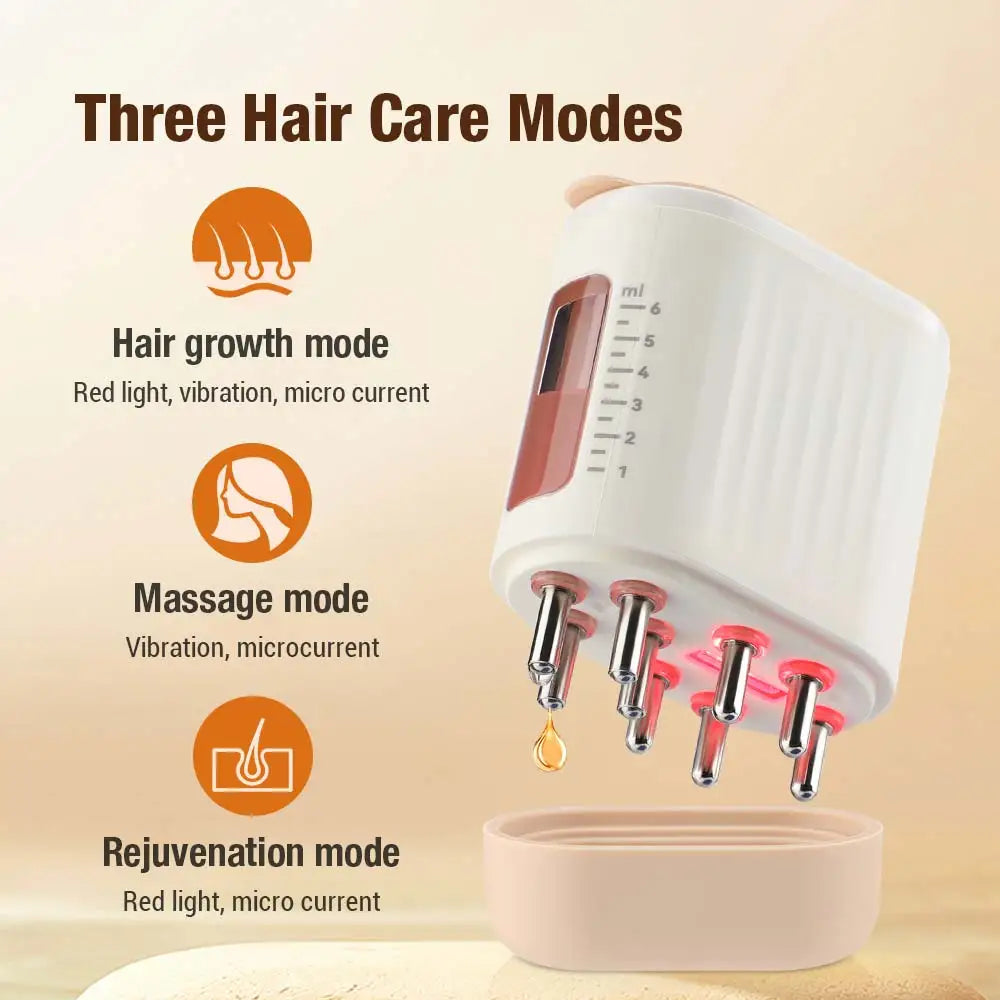 Electric Vibration Massage Comb Micro-current Medicine Applicator Red Light Head Massager Nourishing Applicator Portable