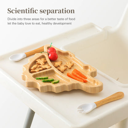 Dinosaur Baby Feeding Set Dinnerware Plates Newborn Bamboo Dishes Items Bebe Tableware for Stuff Accessory Kids Food Storage New