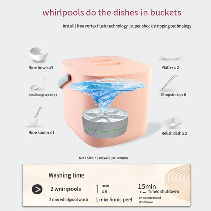 USB Wireless Mini Dishwasher Portable Ultrasonic Sink Fruit Vegetable Dish Washers Kitchen Home Electric Dish Washing Machine