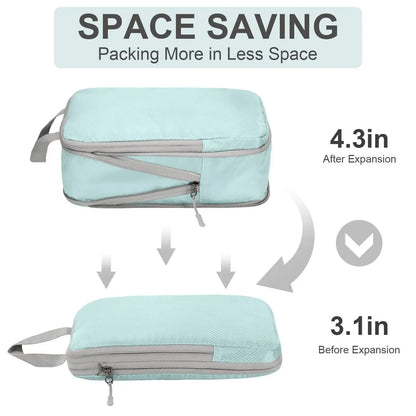 Compression Bags for Travel 4 Pcs Compression Travel Organiser Suitcase Organizer Bags Set Packing Cubes Travel Double-Stitched