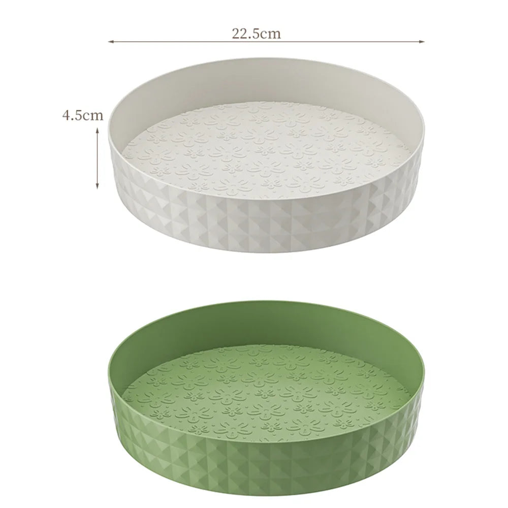 Kitchen Storage Spice Rack 360 Degree Rotating Cabinet Organizer Tray Plate Cosmetic Organizer Non-Slip Spice Round Rack Holder