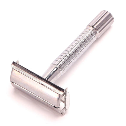Double Edge Beard Hair Shaver Set Men's Traditional Classic Beard Razor Shaver Stainless Steel Safety Mens Trimmer Blades Box