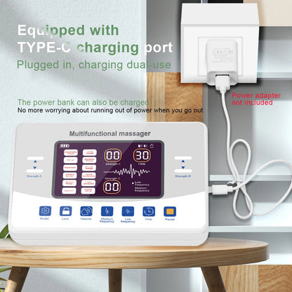 Massager Rechargeable Low Frequency Pulse Therapy Instrument Household Micro Current Dual Output Device