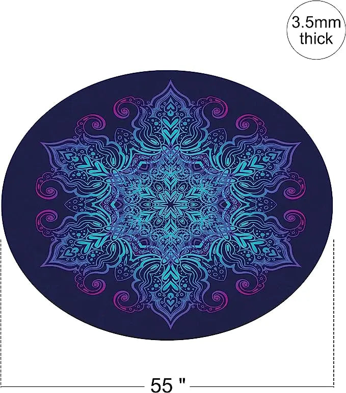 Pilates Round Oversize Yoga Mat Suede Rubber Non-Slip Dia 140cm Exercise Meditation Workout Mat for Home Outdoor