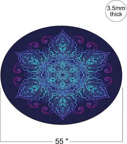 Pilates Round Oversize Yoga Mat Suede Rubber Non-Slip Dia 140cm Exercise Meditation Workout Mat for Home Outdoor