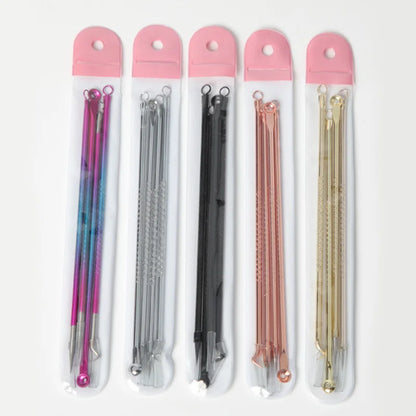 4pcs/pack Acne Needle Kit Reusable Blackhead Extractor Acne Pimple Blackhead Remover Tool Stainless Steel Skin Care Tool