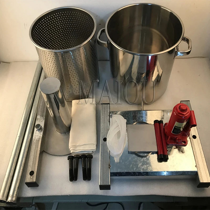 36L Manual Hydraulic Fruit Squeezer Stainless Steel Small Honey Grape Blueberry Mulberry Apple Presser Juicerrape Pulp Juicer
