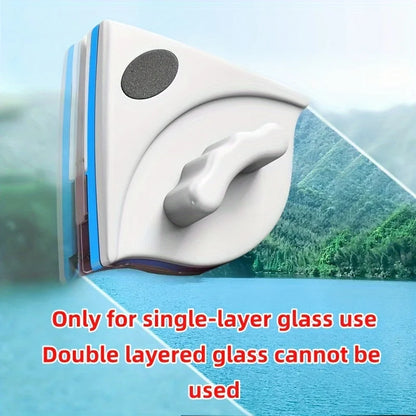 1pc Double-Sided Magnetic Window Cleaner - High-Rise, Glass Wiper for Single-Layer Panels 3-8mm Thick