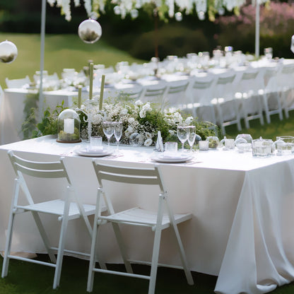 6Pcs Wrinkle Resistant Washable Polyester Table Cover and White Tablecloth Rectangle Table Cloth Stain for Dining Table Decor