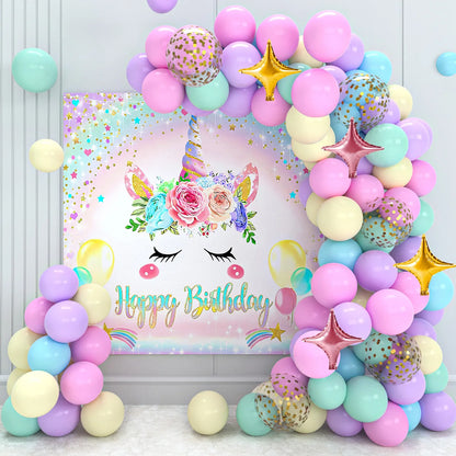 Rainbow Unicorn PE Tablecloth Happy Unicorn Theme Birthday Party Decorations Kids Favors Table Cover Girls Baby Shower Supplies