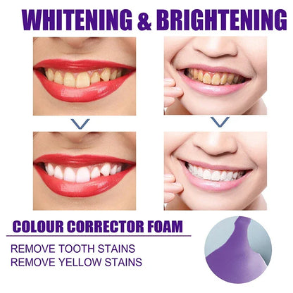 V34 Mousse Toothpaste 50ml Teeth Whitening Removing Yellow Teeth Cleaning Tooth Stain Oral Fresh Tooth Oral Cleaning Product