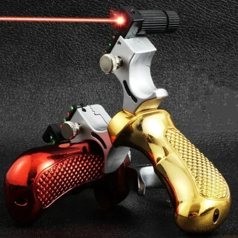 Laser Pointing Slingsshot 10 Style Precision Aiming Slingshot High Precision Sling Outdoor Hunting Shooting Accessories Caza