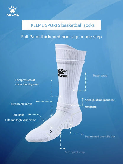 KELME Football Socks Adult Mid-Calf Professional Match Training sweat resistant wear resistant non-slip running sports socks