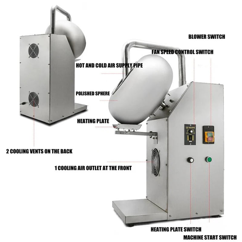 Coating Machine Laboratory Small Stainless Steel Seed Tablets Sugar Coating Machine Pills Polishing Machine