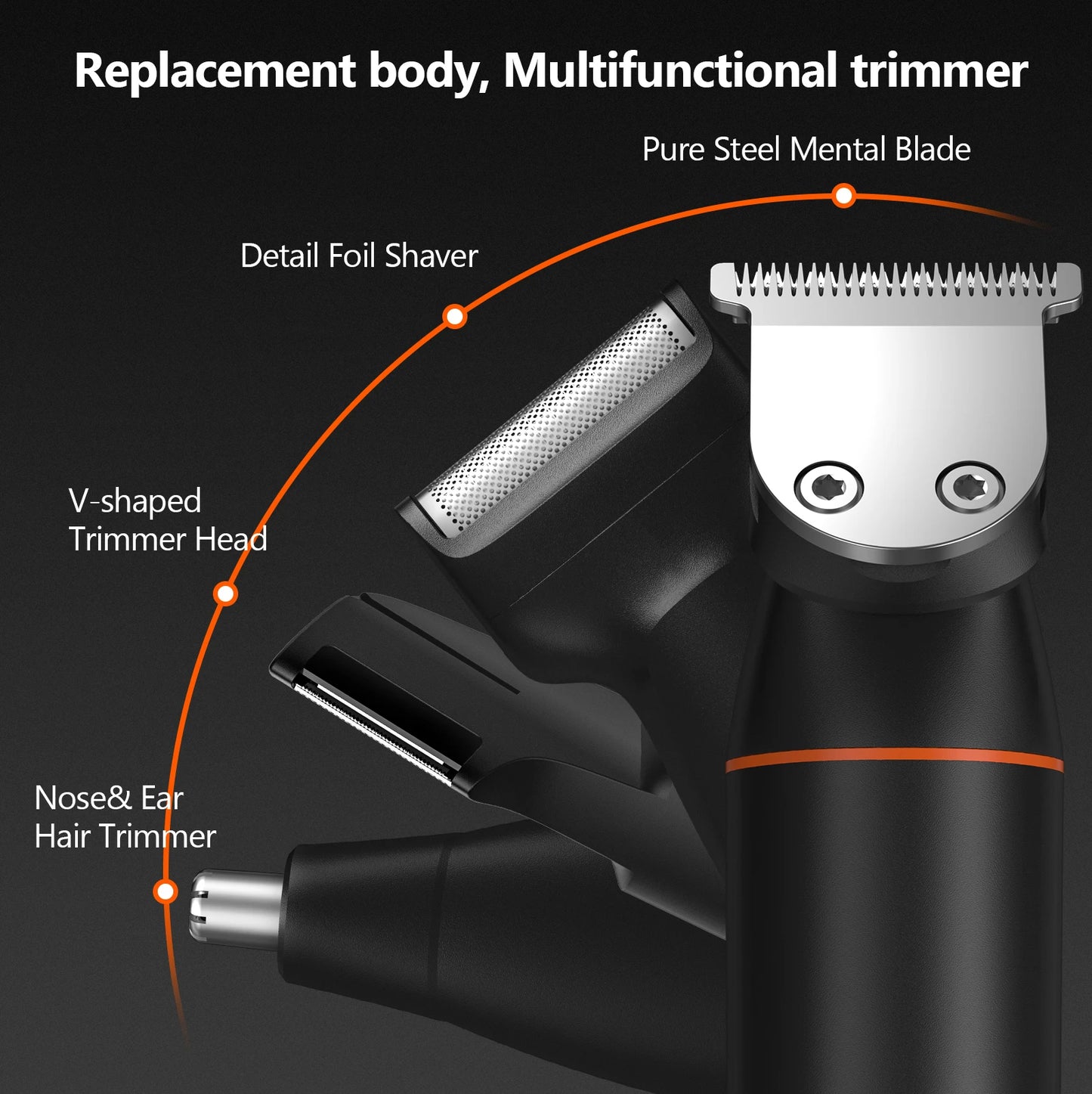 MAXGROOM 4 in 1 Body Hair Trimmer Kit for Men Pubic Shaver Hair Nose Beard Trimmer Electric IPX6 Waterproof Groin Shaver for Man