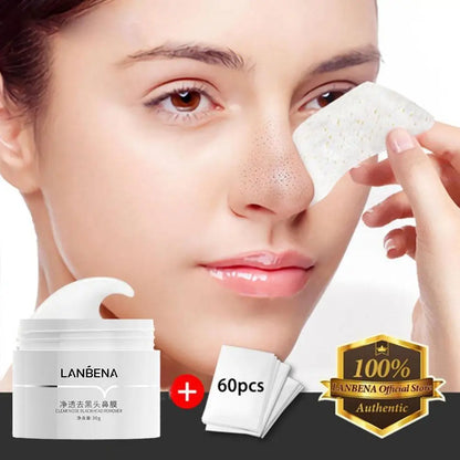 LANBENA Blackhead Remover Cream Paper Plant Pore Strips Nose Acne Cleansing Black Dots Peel Off Mud Mask Treatments Skin Care