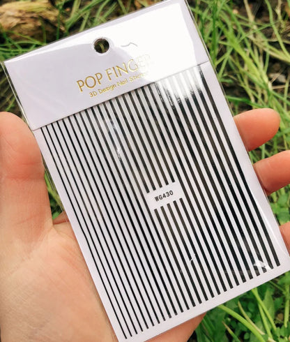 Stripe Line Nail Sticker Decal Thin Lining Line Art Self-Adhesive Peel Off Silver /Gold /White /Black Gold Stickers Accessories