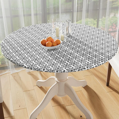 Homaxy Rectangle Vinyl Table Cloth Elastic Fitted Tablecloth Waterproof Plastic Table Covers Fold Tables Picnic Camping Outdoor