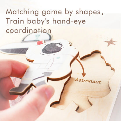 Baby Toys Montessori Wooden Puzzles Toys Cartoon Animal Shape Tangram Jigsaw Block Toys Kids Cognition Learning Educational Toys