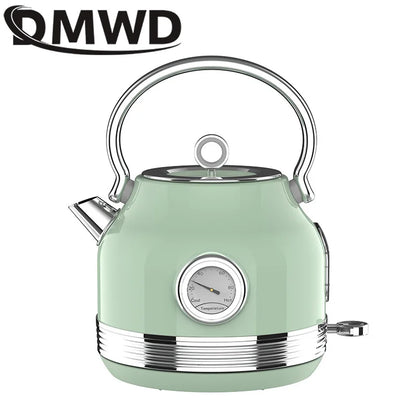 DMWD 220V Retro Electric Kettle With Thermometer 1.7L Large Capacity Water Fast Boiling Teapot  Stainless Steel Linner Kettles