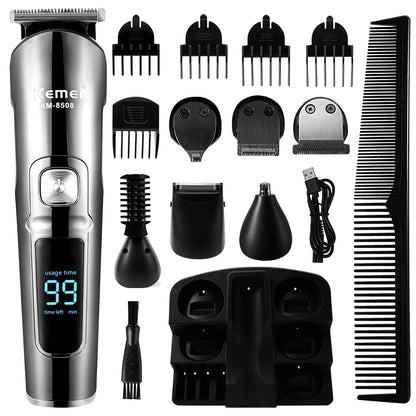 Professional Hair Trimmer Waterproof 6 in 1 Hair Clipper Electric Hair Cutting Machine Beard Trimmer Body For Men Haircut