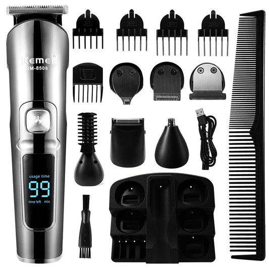 Professional Hair Trimmer Waterproof 6 in 1 Hair Clipper Electric Hair Cutting Machine Beard Trimmer Body For Men Haircut