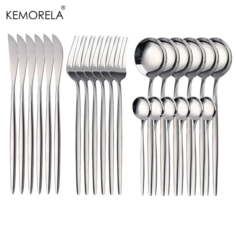 Christmas Golden Cutlery Set | Premium Christmas Dinnerware Gift